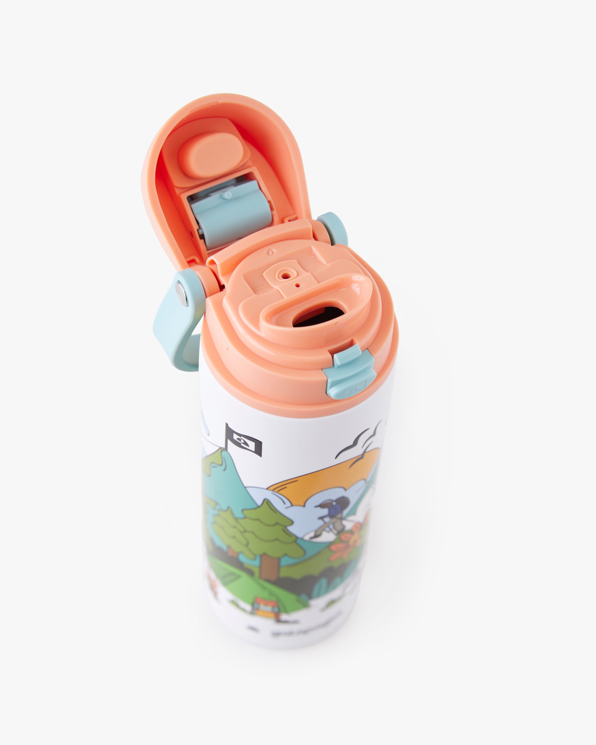 Garrafa Duo Flow Estampada Evolution 710ml - Salmão e Azul