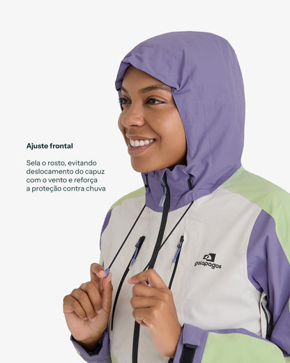 Jaqueta Impermeável Darwin Evolution 2.0 Feminina - Lavanda e Verde