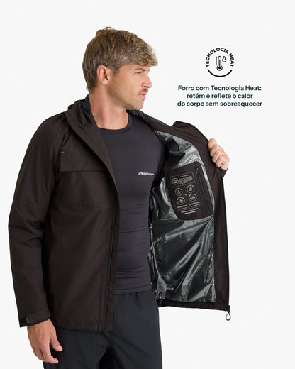 Jaqueta Impermeável Darwin Heat Masculina - Preta