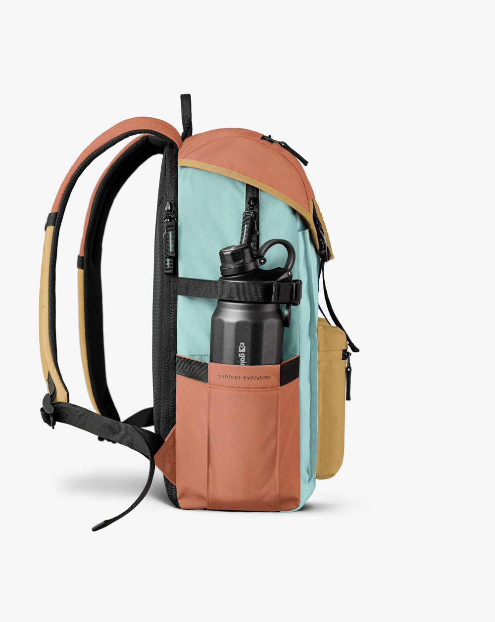 Mochila Pelican 30L - Salmão, Mostarda e Turquesa