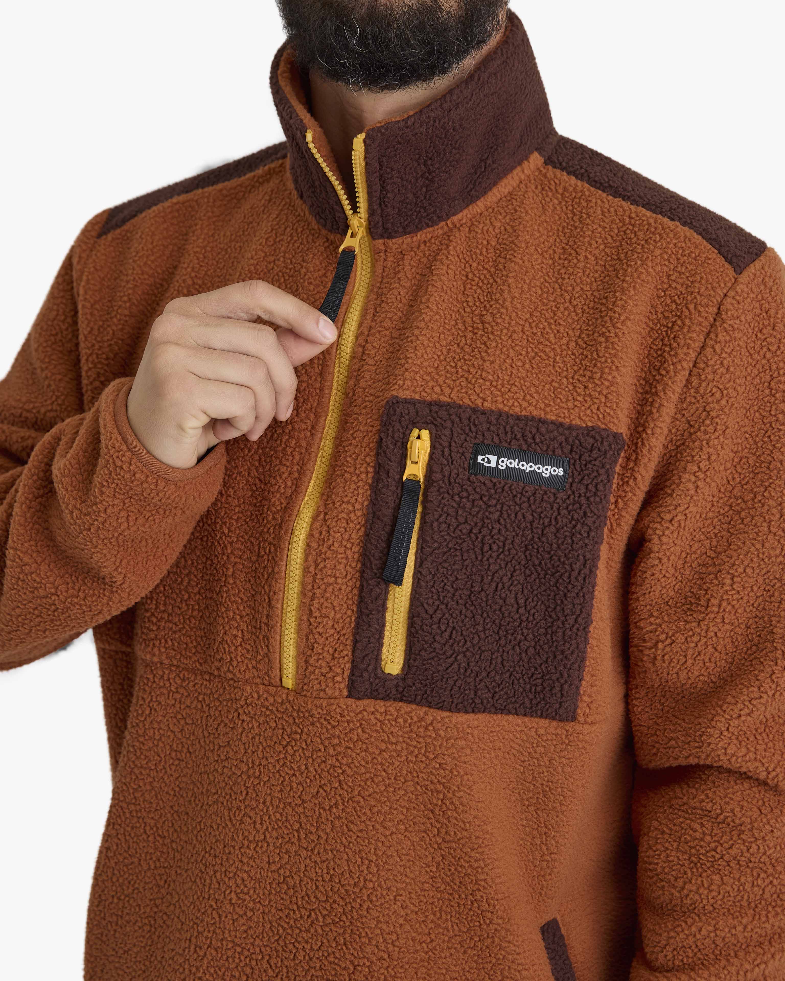 Blusão Fleece Sherpa All Gender - Terracota e Marrom