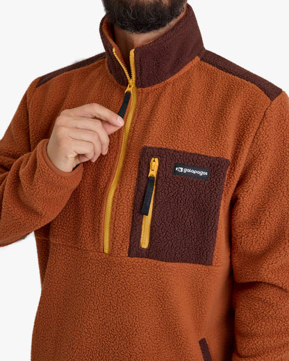 Blusão Fleece Sherpa All Gender - Terracota e Marrom