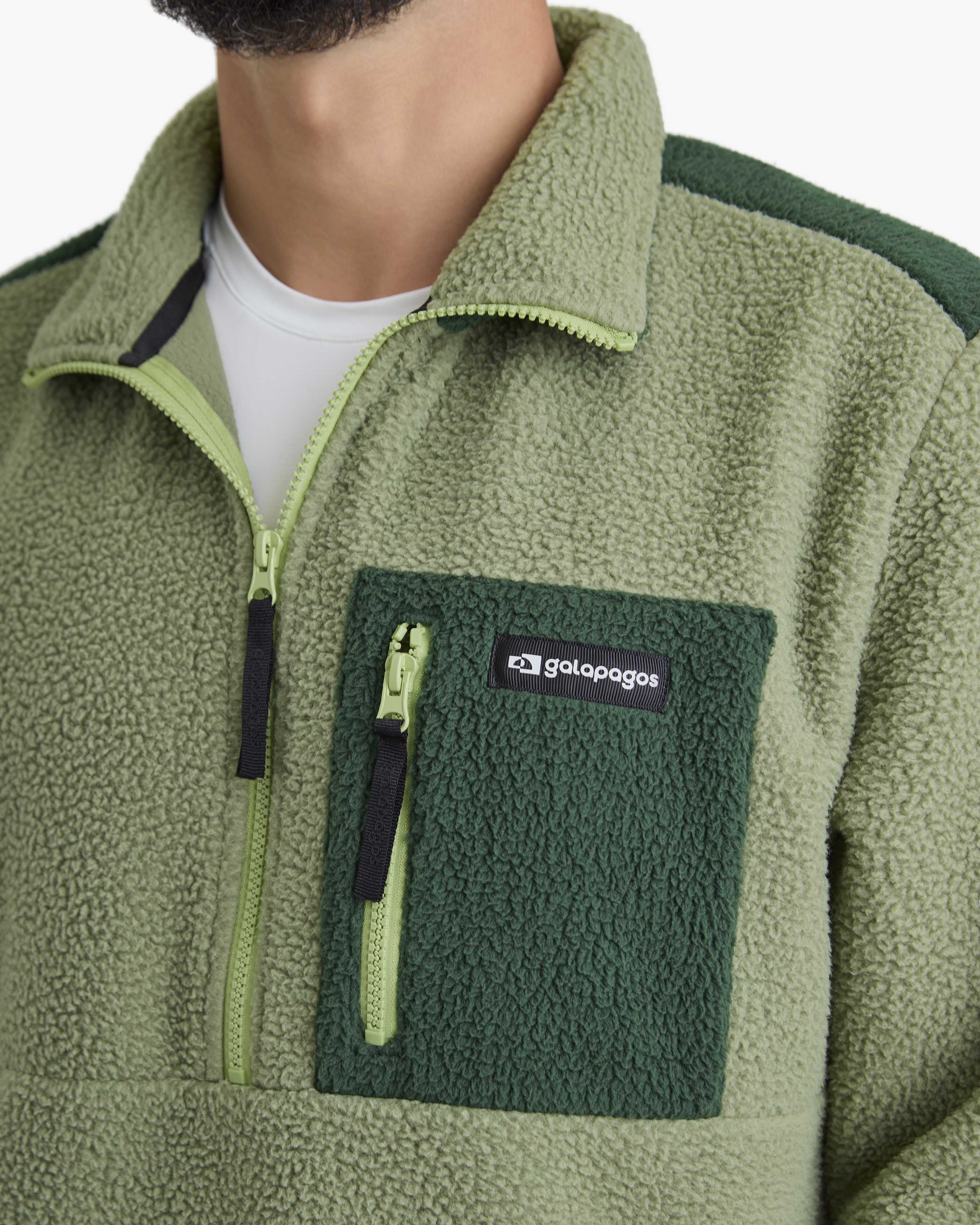 Blusão Fleece Sherpa Verde | Galapagos Outdoor