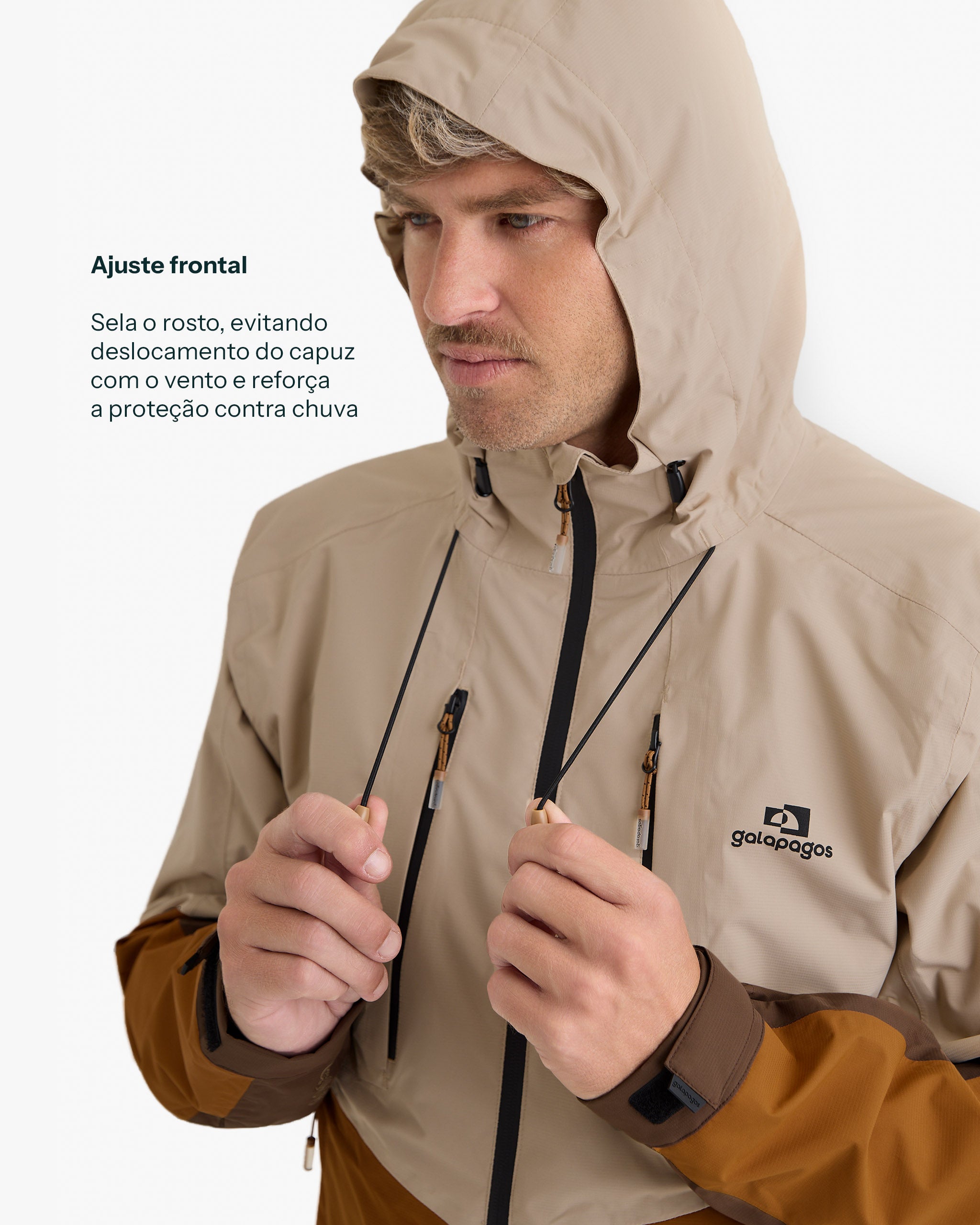 Jaqueta Impermeável Darwin Evolution 2.0 Masculina - Caqui e Ocre