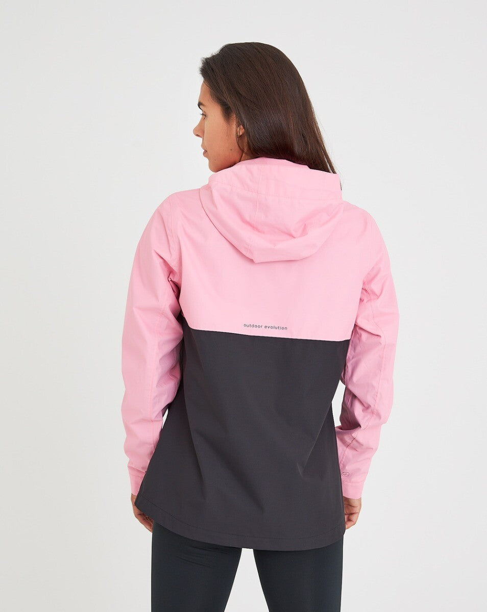 Jaqueta Anorak Impermeável Feminina Snow - Rosa e Preto