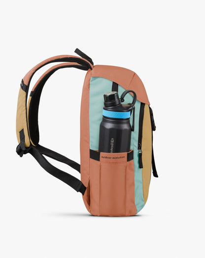 Mochila Gaivota 15L - Salmão, Mostarda e Turquesa