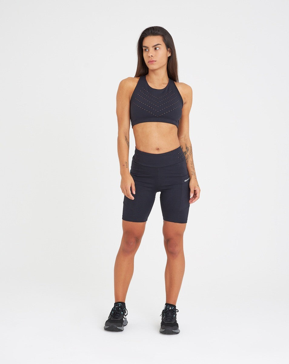 Bermuda Ciclista Eco Gaia - Preto e Laranja Neon