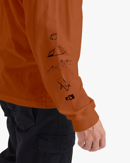 Camiseta Manga Longa Campsite All Gender - Terracota