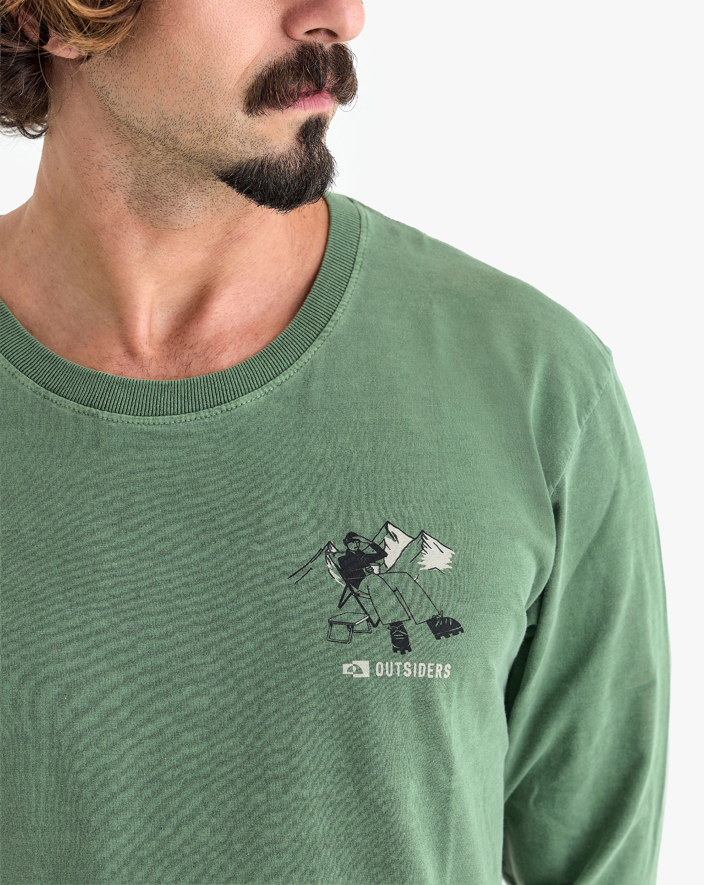 Camiseta Manga Longa Campsite All Gender - Verde