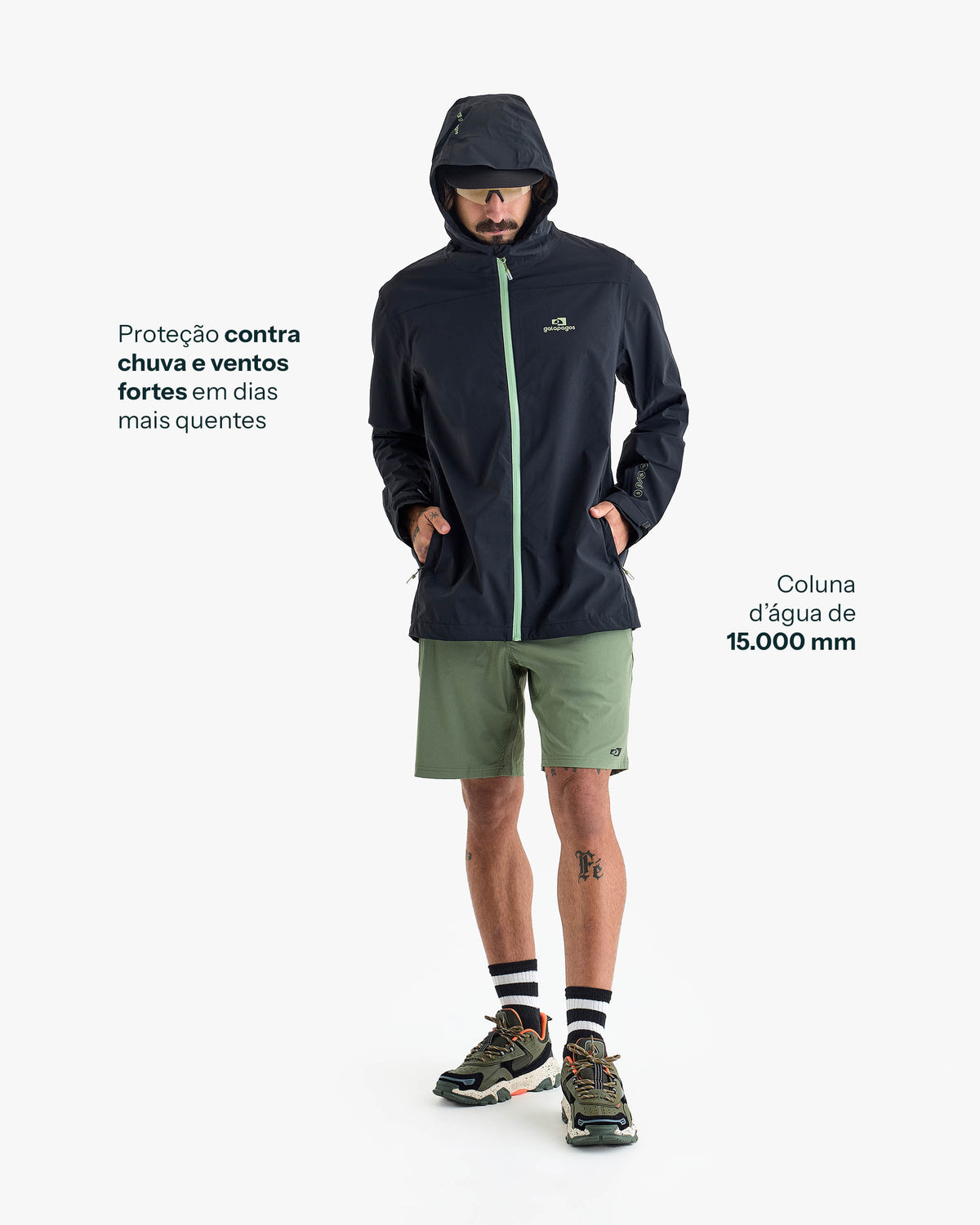 Jaqueta Impermeável Darwin Light Freeze Masculina - Preta