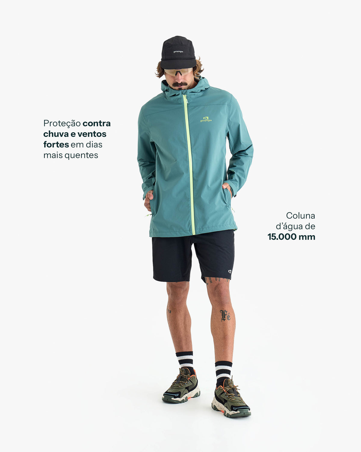 Jaqueta Impermeável Darwin Light Freeze Masculina - Verde Oceano