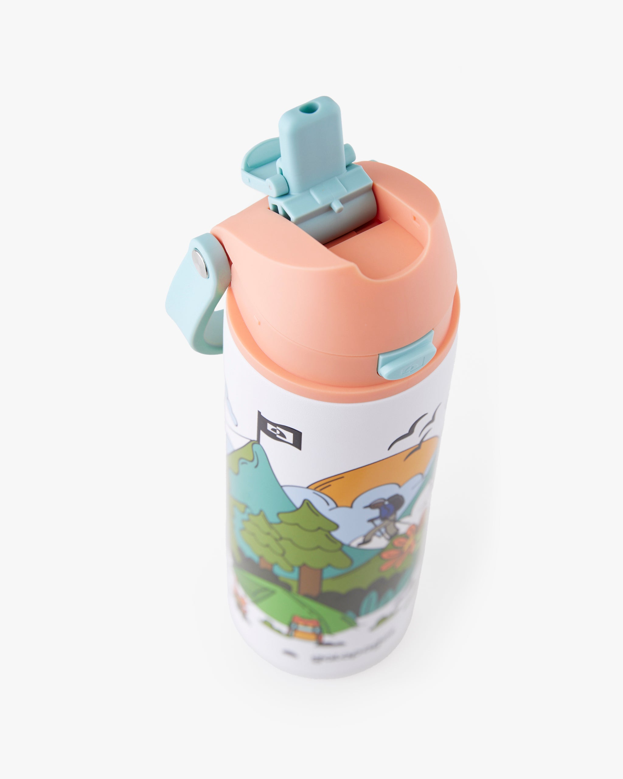 Garrafa Duo Flow Estampada Evolution 710ml - Salmão e Azul