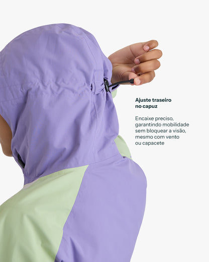 Jaqueta Impermeável Darwin Evolution Feminina - Lavanda e Verde