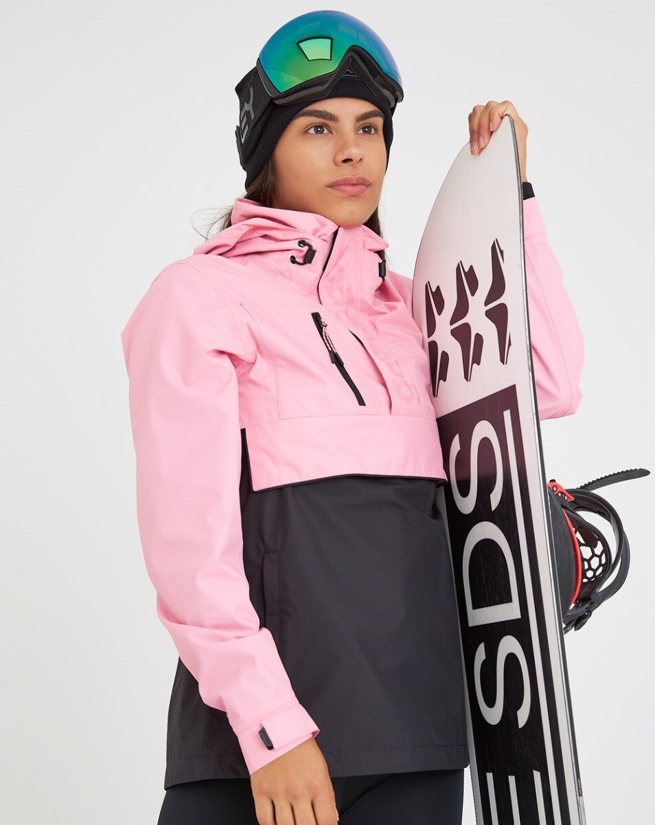 Jaqueta Anorak Impermeável Feminina Snow - Rosa e Preto