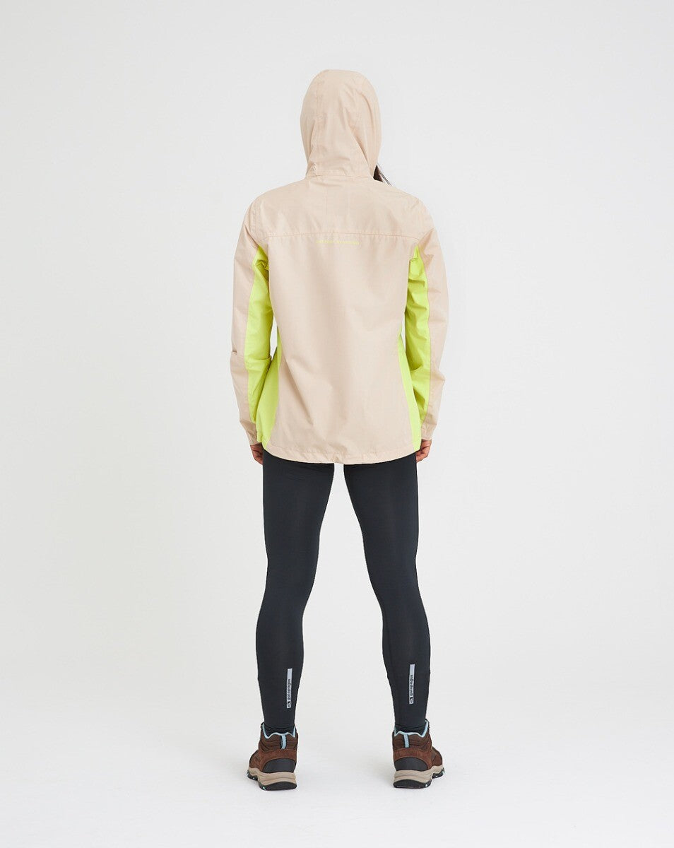 Jaqueta Corta Vento Impermeável Fem. Thunder Caqui e Amarelo Neon