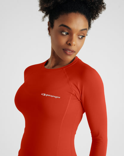 Blusa Segunda Pele UV Vella Feminina - Vermelha - Galapagos Outdoor