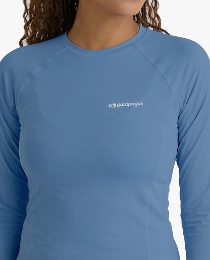 Blusa Segunda Pele UV Vella Feminina - Azul Índigo - Galapagos Outdoor