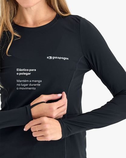 Blusa Segunda Pele Vella Freeze Feminina - Preta
