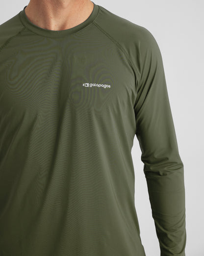 Blusa Segunda Pele UV Vella Masculina - Verde Oliva - Galapagos Outdoor
