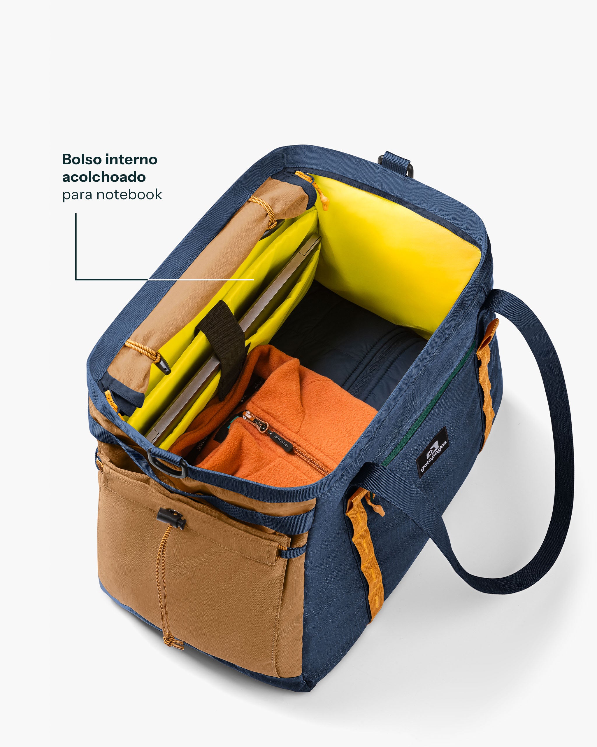 Bolsa Tote All-In 35L - Marinho e Caramelo