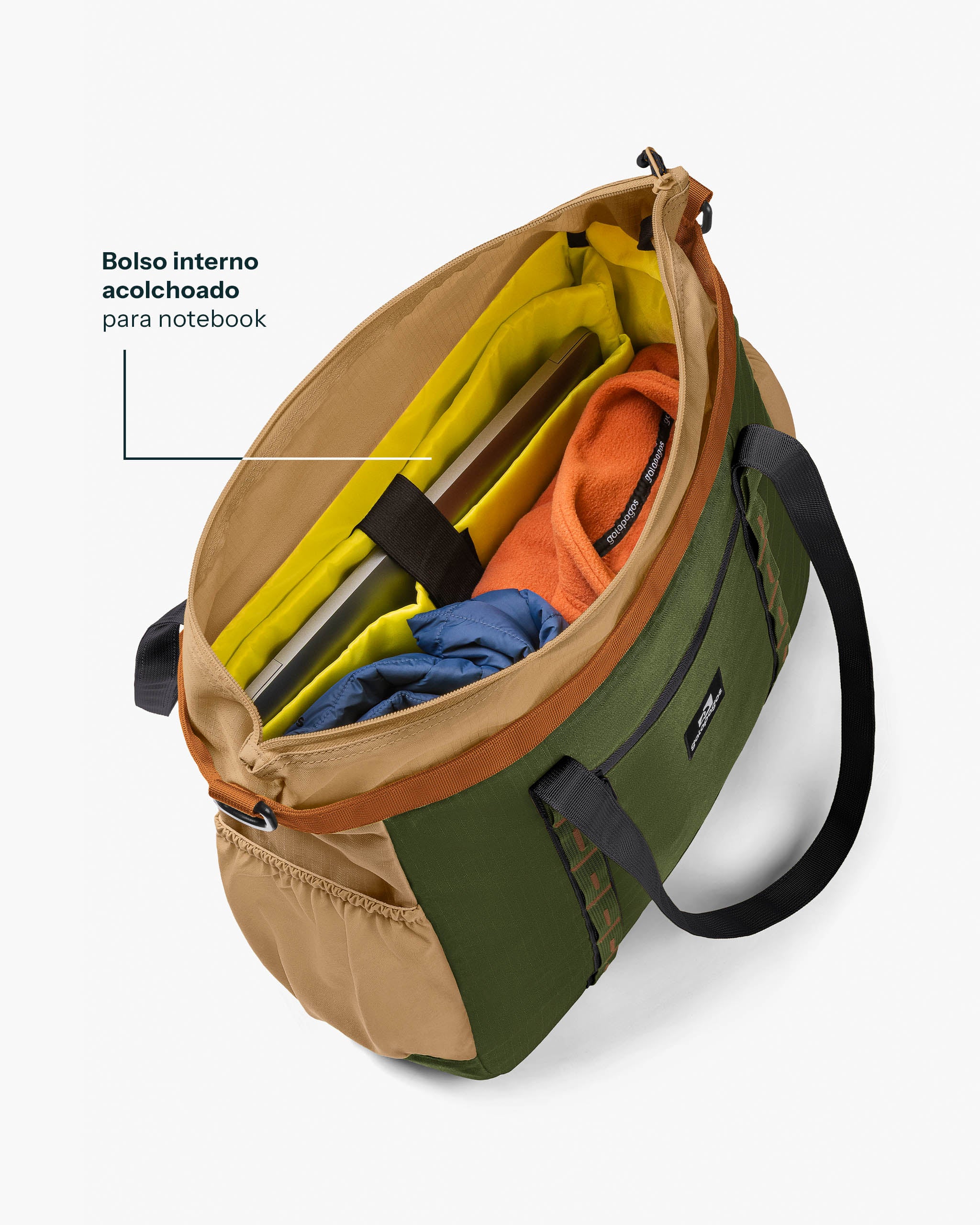 Bolsa Tote All-In Daily 21L - Verde e Cáqui
