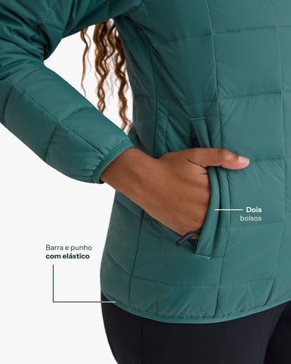Jaqueta Puffer Ibex Thermolite Heat Feminina - Verde