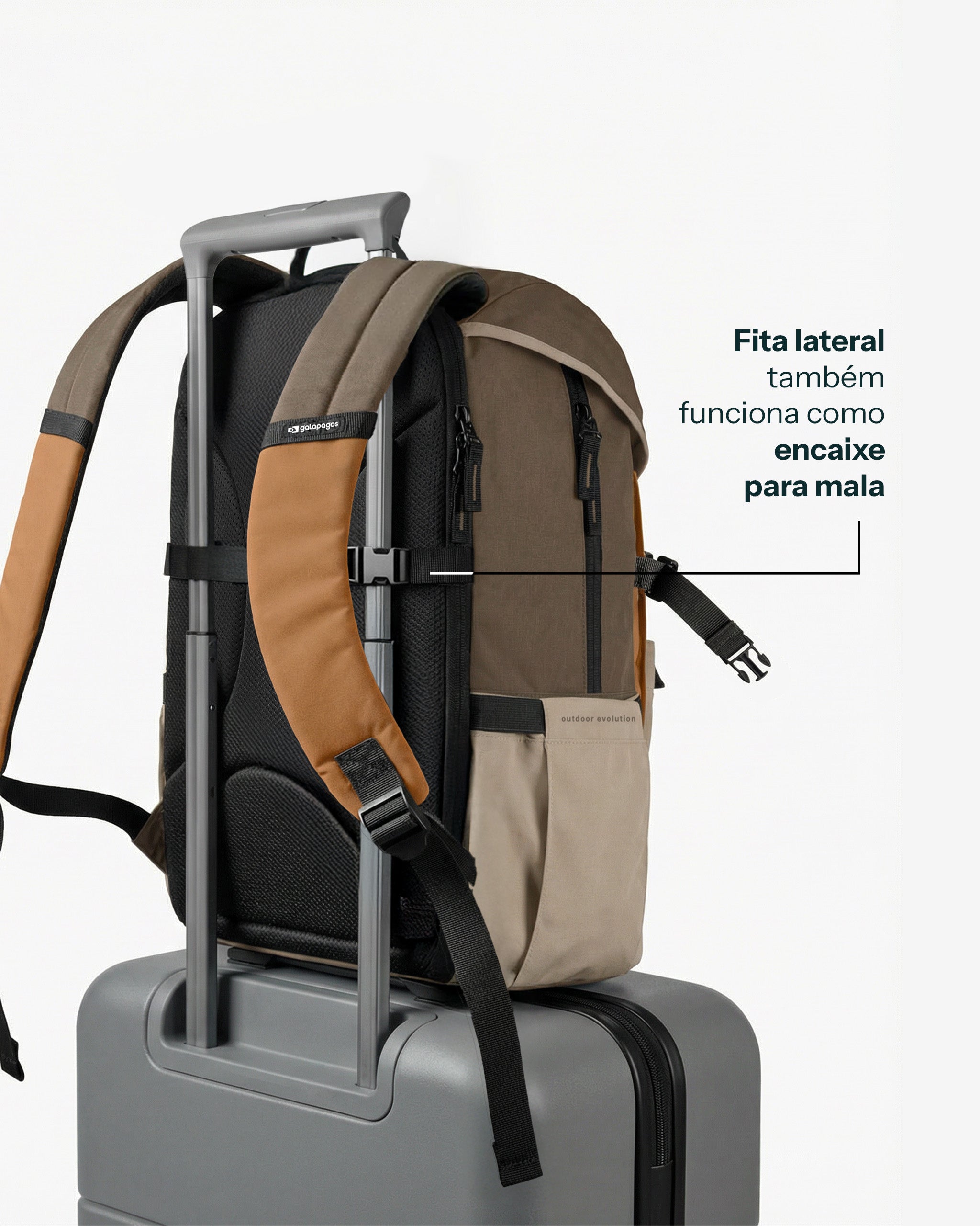 Mochila Pelican 30L - Preto e Caramelo