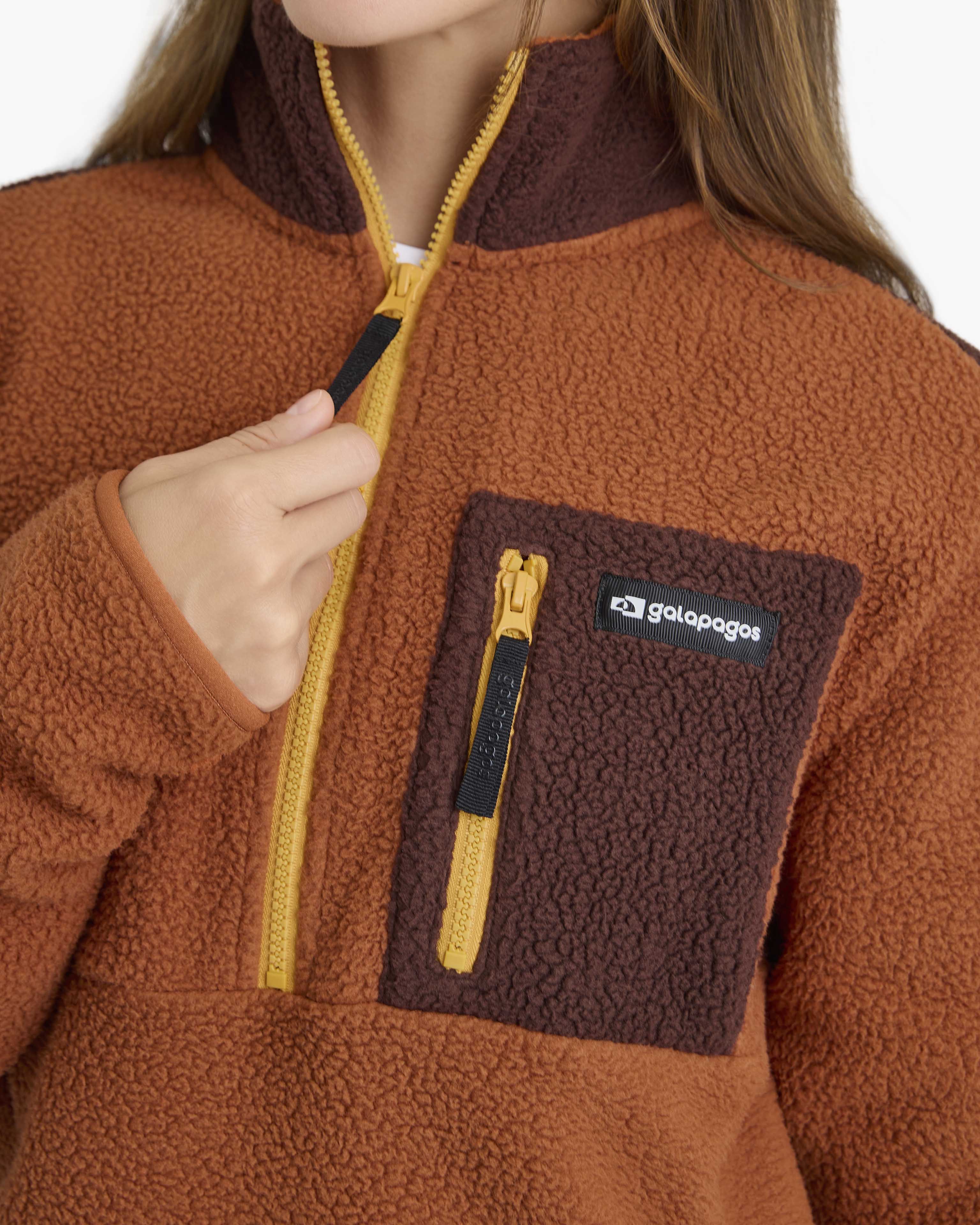 Blusão Fleece Sherpa All Gender - Terracota e Marrom