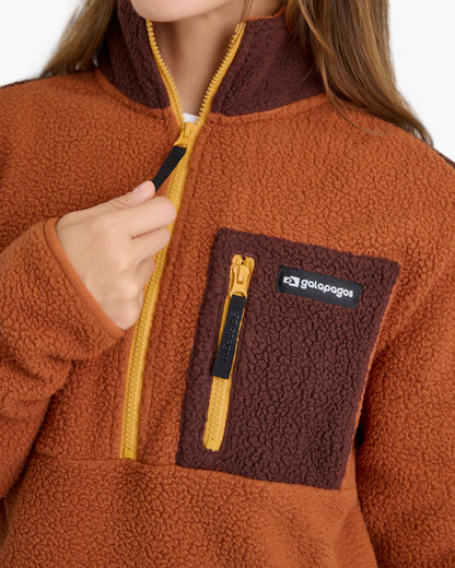 Blusão Fleece Sherpa All Gender - Terracota e Marrom