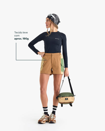 Shorts Raven Feminino - Caramelo e Verde
