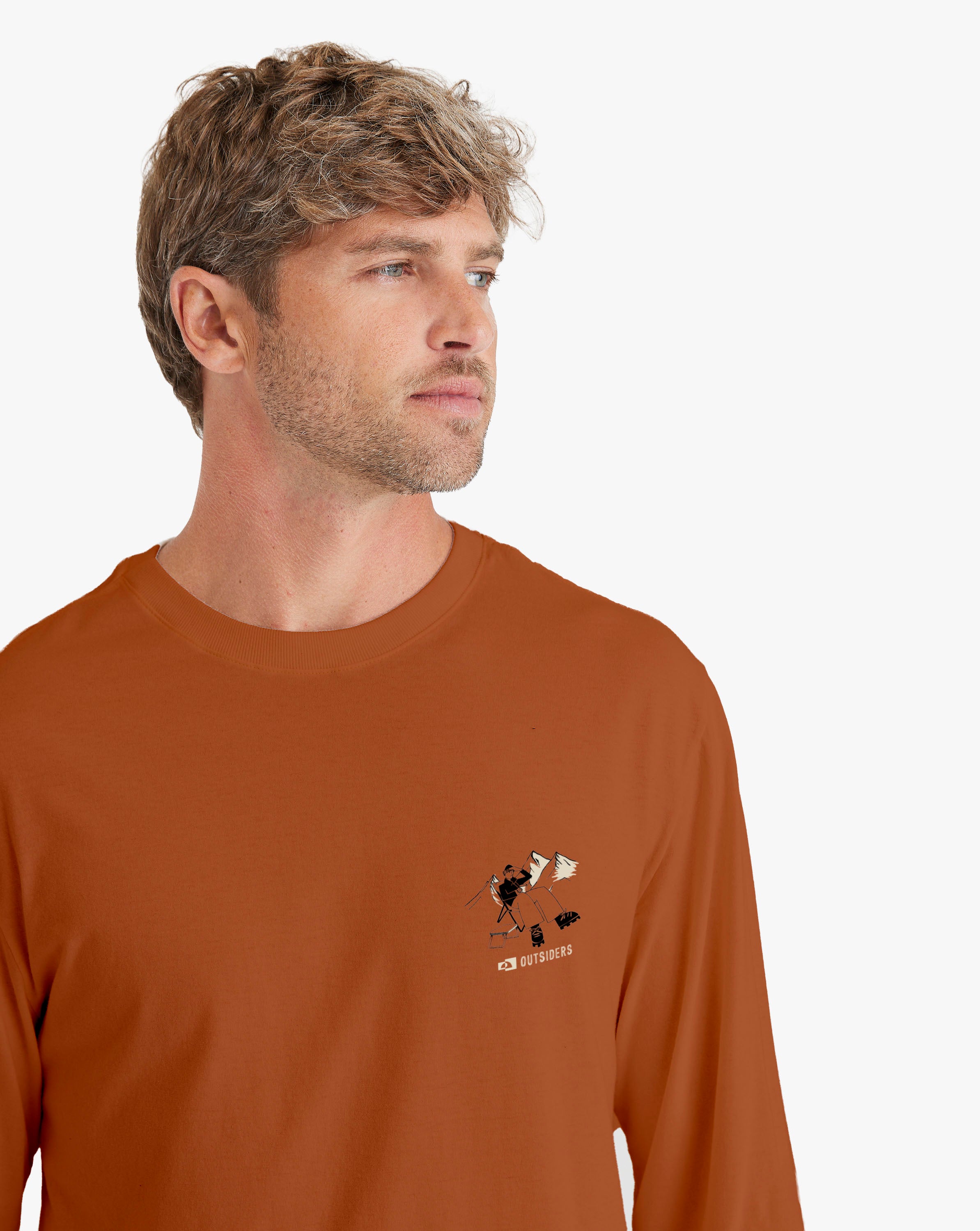 Camiseta Manga Longa Campsite All Gender - Terracota