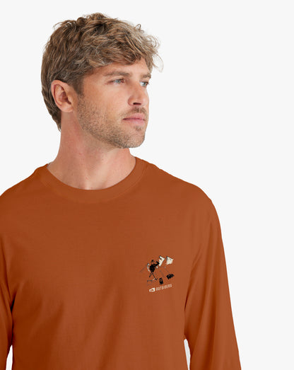 Camiseta Manga Longa Campsite All Gender - Terracota