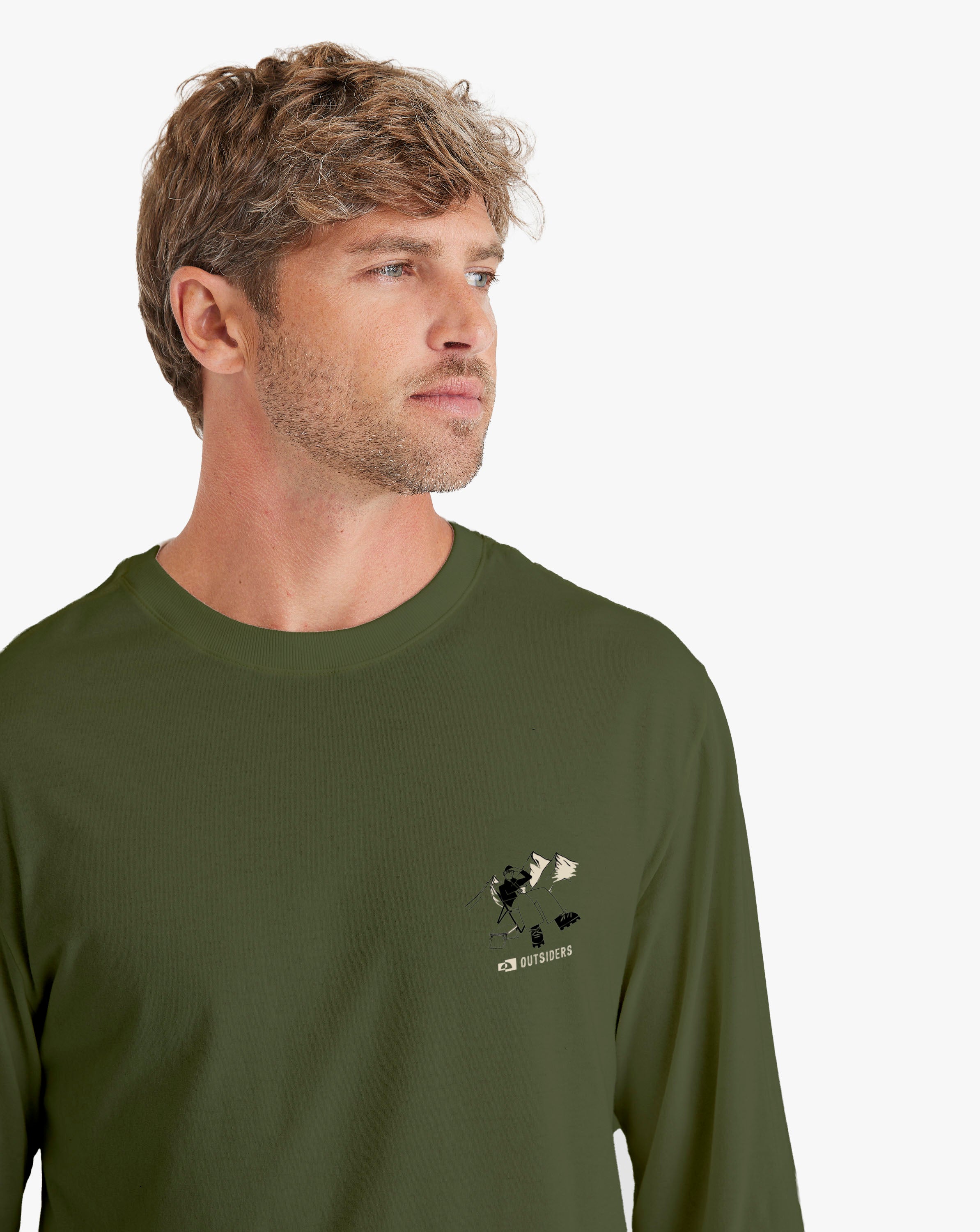 Camiseta Manga Longa Campsite All Gender - Verde