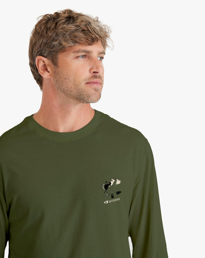 Camiseta Manga Longa Campsite All Gender - Verde