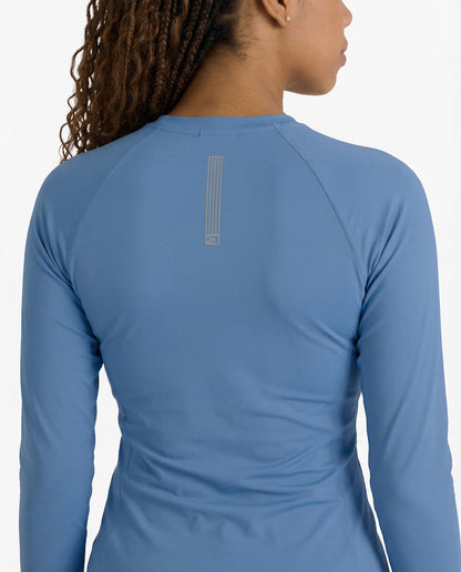 Blusa Segunda Pele UV Vella Feminina - Azul Índigo - Galapagos Outdoor