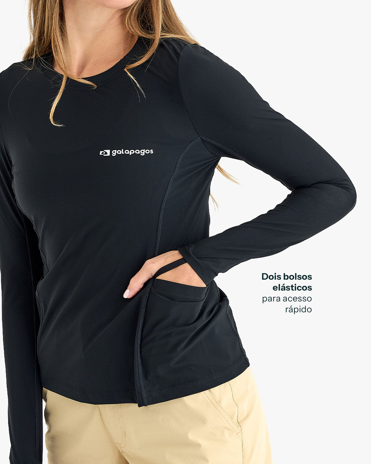 Blusa Segunda Pele Vella Freeze Feminina - Preta