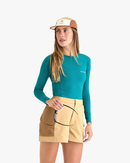 Blusa Segunda Pele UV Vella Feminina - Verde Oceano