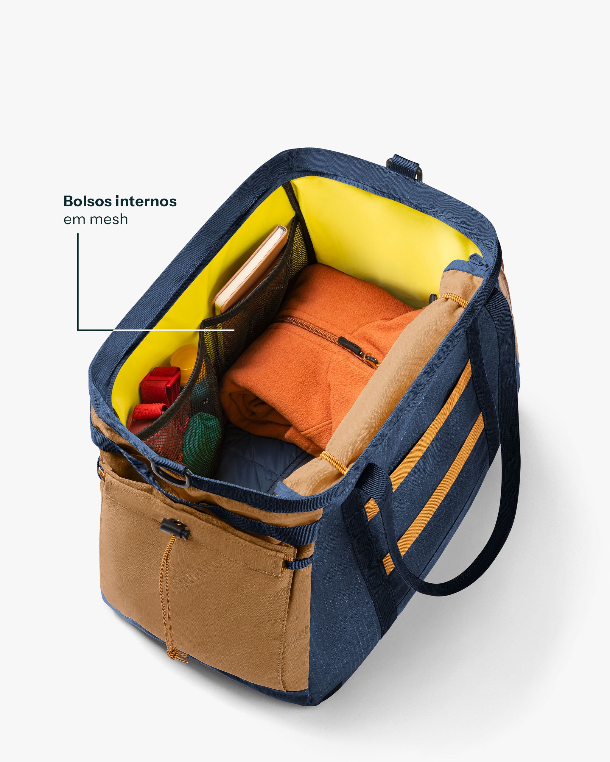 Bolsa Tote All-In 35L - Marinho e Caramelo