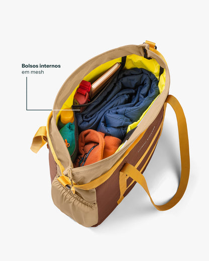 Bolsa Tote All-In Daily 21L - Marrom e Bege