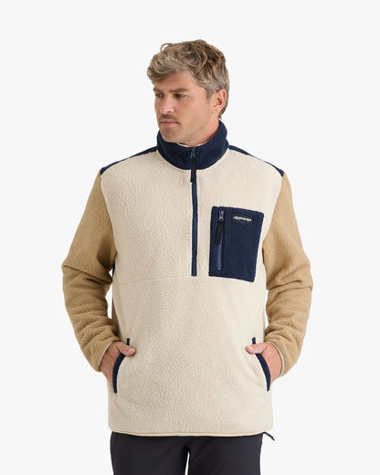 Blusão Fleece Sherpa All Gender - Off White e Cáqui