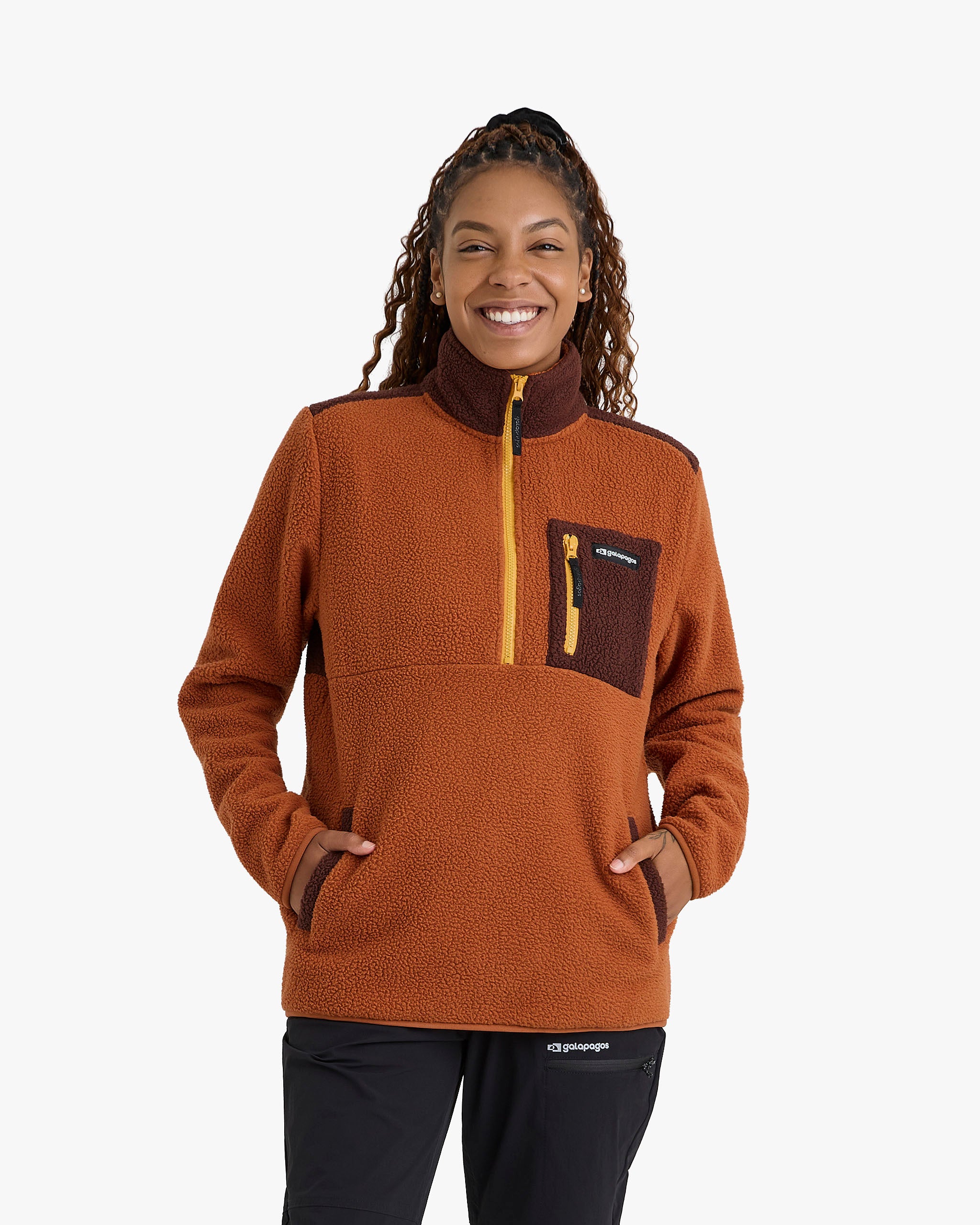 Blusão Fleece Sherpa All Gender - Terracota e Marrom