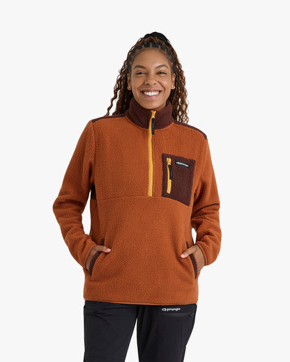 Blusão Fleece Sherpa All Gender - Terracota e Marrom