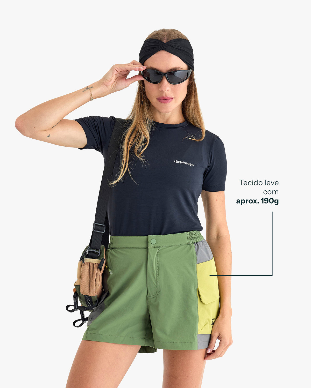 Shorts Raven Feminino - Verde e Cinza
