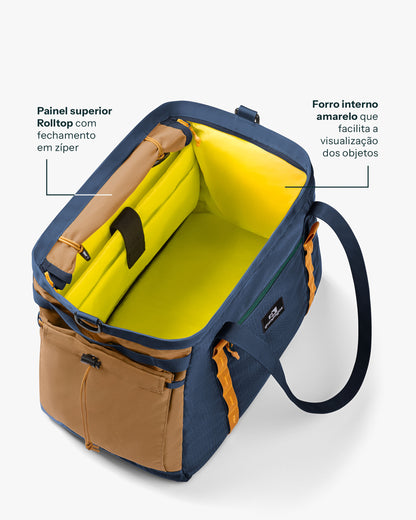 Bolsa Tote All-In 35L - Marinho e Caramelo
