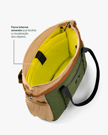 Bolsa Tote All-In Daily 21L - Verde e Cáqui