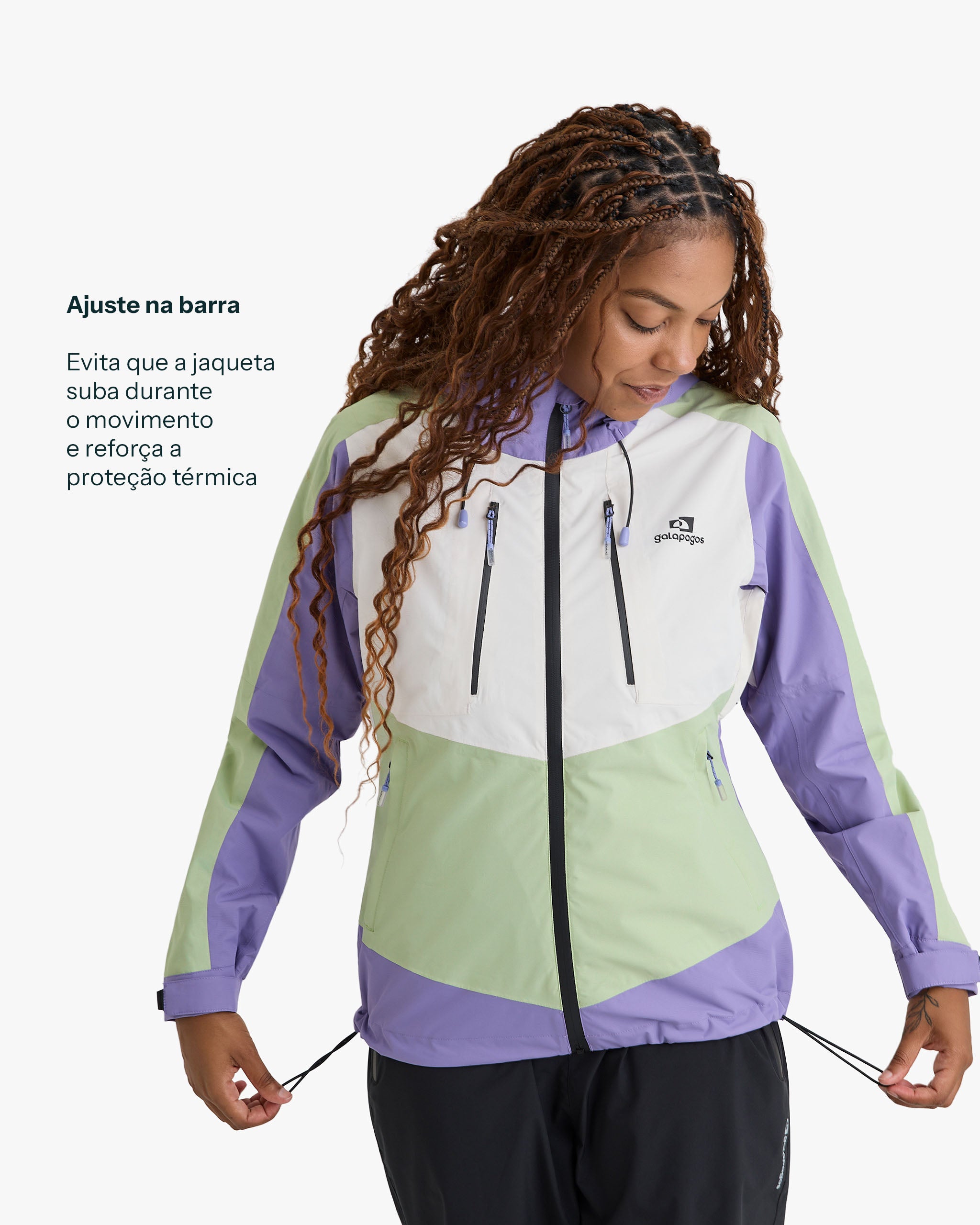 Jaqueta Impermeável Darwin Evolution Feminina - Lavanda e Verde