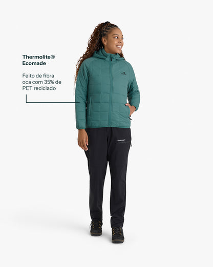 Jaqueta Puffer Ibex Thermolite Heat Feminina - Verde