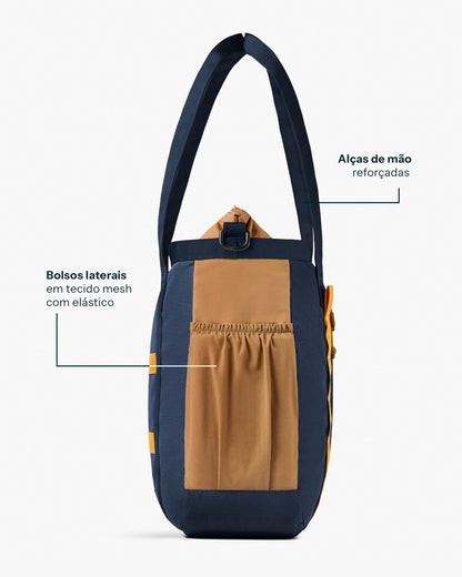 Bolsa Tote All-In Daily 21L - Marinho e Caramelo