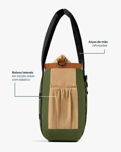Bolsa Tote All-In Daily 21L - Verde e Cáqui