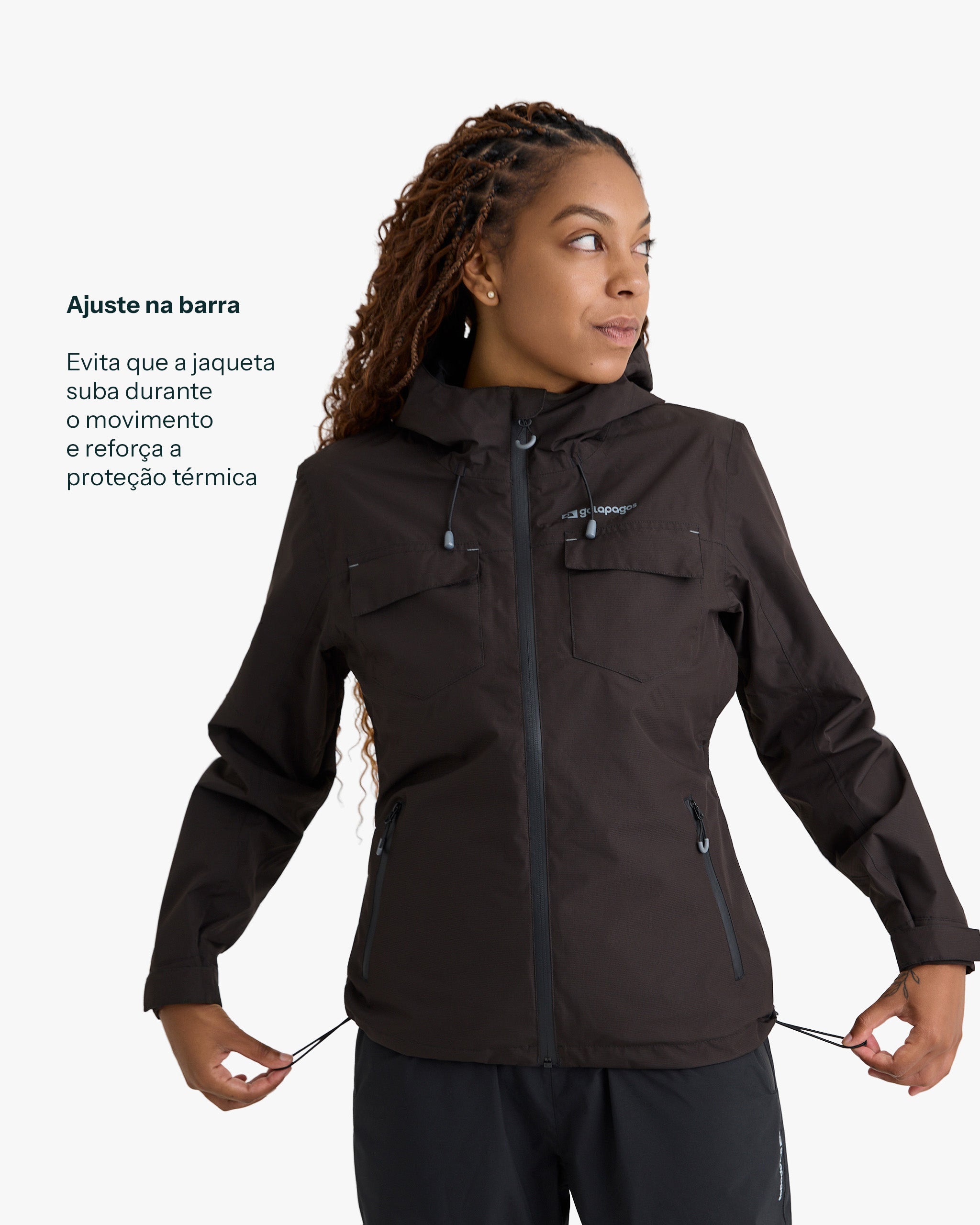 Jaqueta Impermeável Darwin Heat Feminina - Preta - Galapagos Outdoor